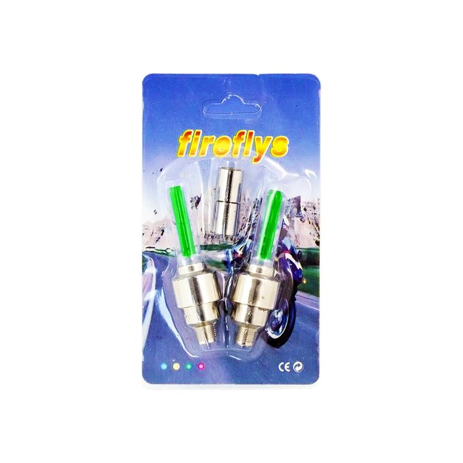 Καπάκι βαλβίδας ποδηλάτου AG304B, LED, 6.5cm, 2τμχ, πράσινο